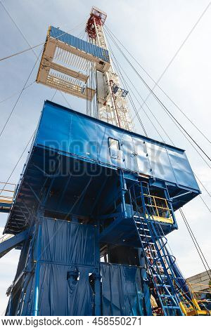 Mobile Drilling Rig Close-up. Drilling And Servicing Oil And Gas Wells