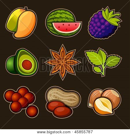 Set of fruit icons