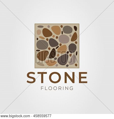 Nature Stone Floor Texture Or Parquet Logo Vector Illustration Design