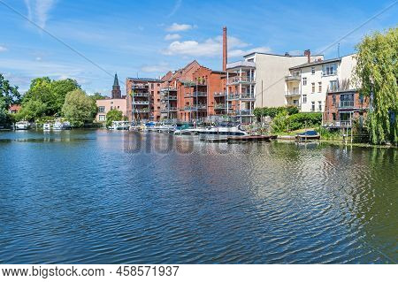 Brandenburg An Der Havel, Germany - June 14, 2022: New Modern Living Space On The Waterfront Of The 