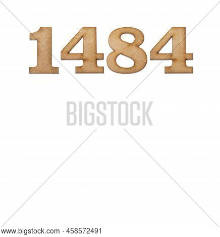 Number 1484 - Piece Of Wood Isolated On White Background