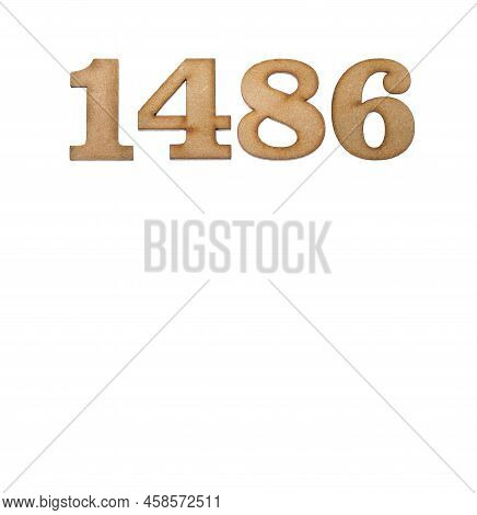Number 1486 - Piece Of Wood Isolated On White Background