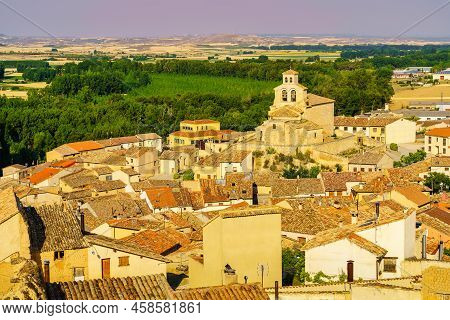 Aerial View Of The Medieval Village Of San Esteban De Gormaz In Soria, Spain.