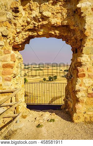 Arch-shaped Door Overlooking The Outside Of The Wall Of The Castle Of San Esteban De Gormaz, Soria.