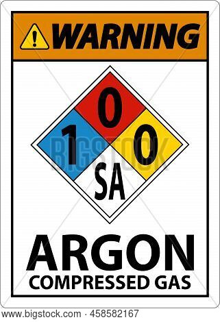 Nfpa Warning Argon Compressed Gas 1-0-0-sa Sign