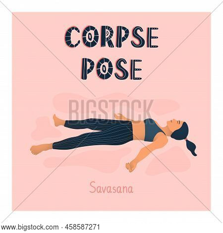 Flexible Sport Girl Do Corpse Yoga Pose.