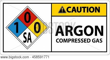 Nfpa Caution Argon Compressed Gas 1-0-0-sa Sign