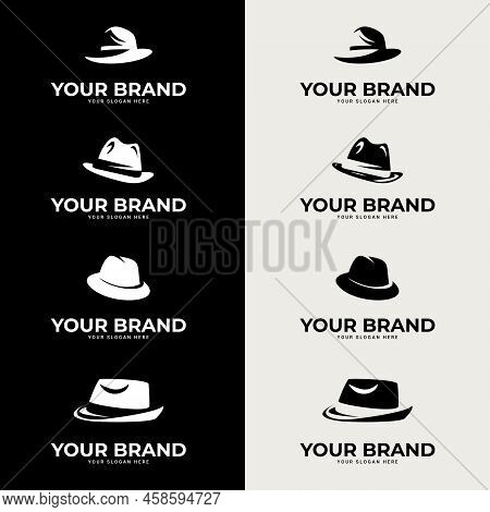 Retro Fedora Hat Logo Icon. Icon Concept, Vector Logo Design. Suitable For Company Logo, Print, Digi