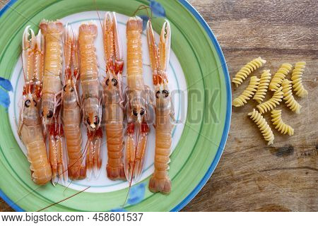 Ingredients To Prepare Pasta With Fresh Shrimps