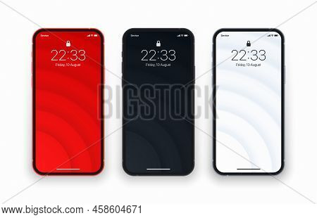 Different Variations Minimalist Red Black Light Grey 3d Smooth Blurred Lines Wallpaper Set On Photo 