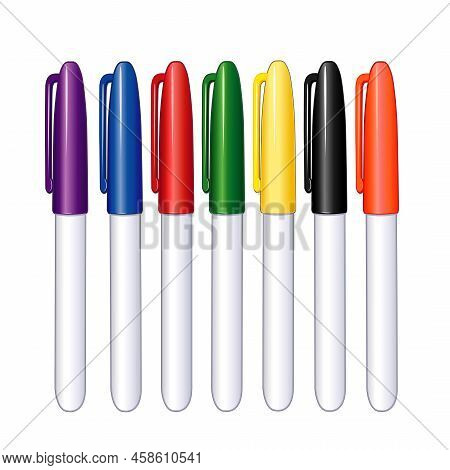 Markers, Fine Point Felt Tip Pens In Seven Colors, Art Supplies For Back To School, Home, Office, Al