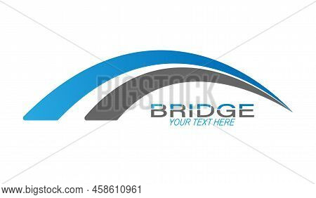 Bridge. Logo, Brand, Or Sticker Template For Websites, Apps, And Theme Design. Flat Style
