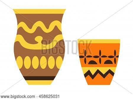Ancient Vase And Pot With Ornaments And Adornment