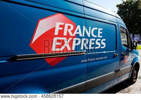 Bordeaux , Aquitaine France - 07 23 2022 : France Express Logo Brand And Text Sign On Car Panel Van 