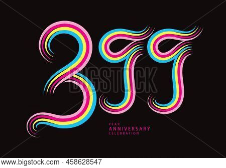 399 Number Design Vector, Graphic T Shirt, 399 Years Anniversary Celebration Logotype Colorful Line,
