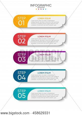 Presentation Business Abstract Background Infographic Template Colorful With 5 Step