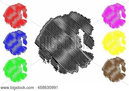 Rene-levasseur Island (canada, North America, Quebec Province) Map Vector Illustration, Scribble Ske