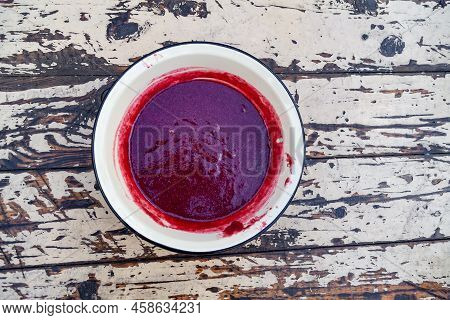 Making A Raspberry Jam. Boil Raspberry In The Pan. Texture Fruit, Raspberry Jelly. Do It Yourself Pr