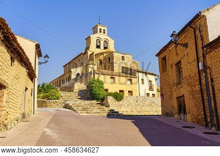 Romanesque Church Of The Virgen Rivero In The Picturesque Village Of San Esteban De Gormaz, Soria.