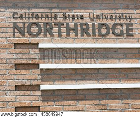 Northridge, Ca - July 23 2022:  Sign At The Entrance To California State University - Northridge