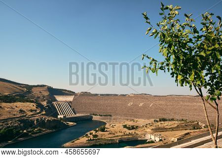 Ataturk Dam, Hydroelectric Power Plant And Water Reservoir On Euphrates River In Sanliurfa Province,