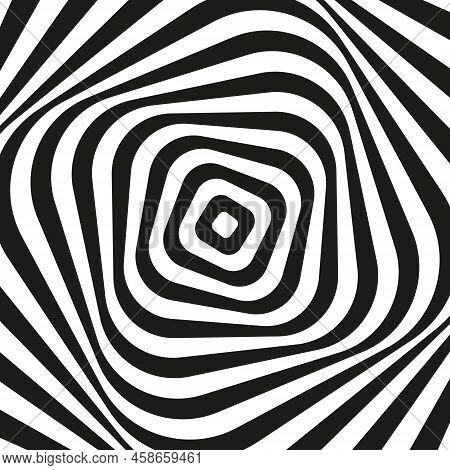 Abstract Psychedelic Background With Optical Illusion Effect . Vector Illustration