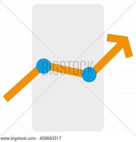 Cartoon Graphic Arrow Up. Financial Investment. Vector Illustration. Stock Image.