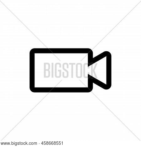 Line Icon Video Symbol Isolated On White Background.