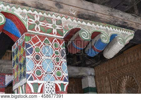 Thal, Upper Dir, Pakistan - June 10, 2022: Beautifully Decorated Hand-made Art With Different Flower