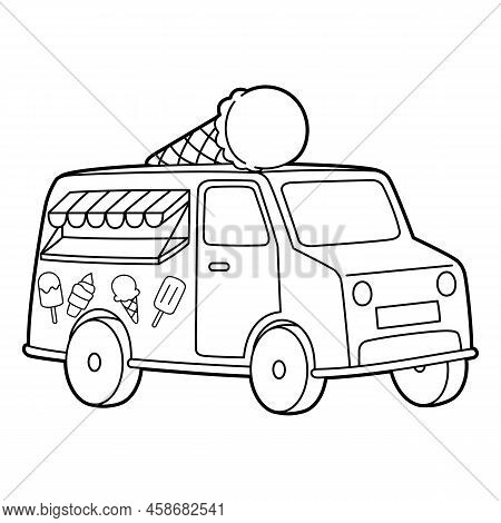 A Cute And Funny Coloring Page Of A Ice Cream Truck. Provides Hours Of Coloring Fun For Children. To