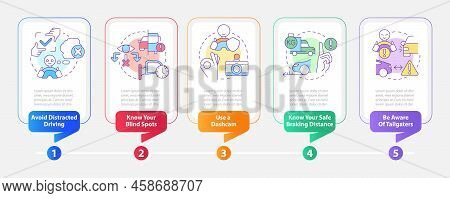 Commercial Drivers Safety Rules Rectangle Infographic Template. Data Visualization With 5 Steps. Edi