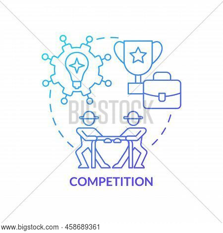 Competition Blue Gradient Concept Icon. Development Motivation. Wider Farming Business Environment A