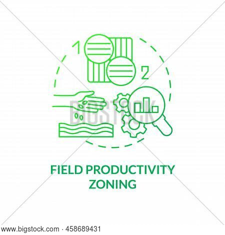 Field Productivity Zoning Green Gradient Concept Icon. Divide Field In Areas. Increased Crop Yield A
