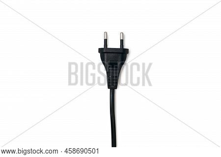 Electric Plug For A Socket On A White Background. The Concept Of Electricity And Its Importance In E