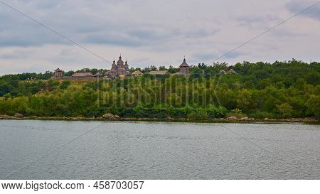 View Of The Wooden Church In The National Reserve Zaporizhzhia Sich