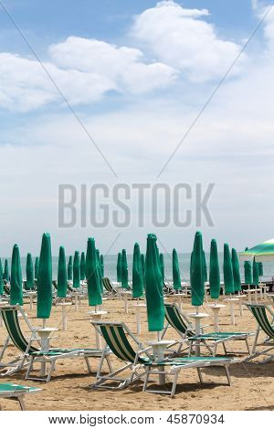 Deck Chairs On The Beach