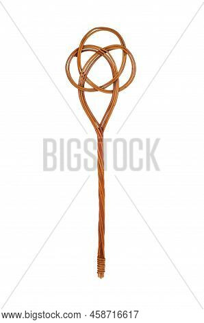 Carpet Beater And Old On A White Background