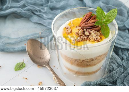 Natas Do Ceu Is A Traditional Portuguese Dessert Made With Cream, Eggs And Biscuits Decorated With P