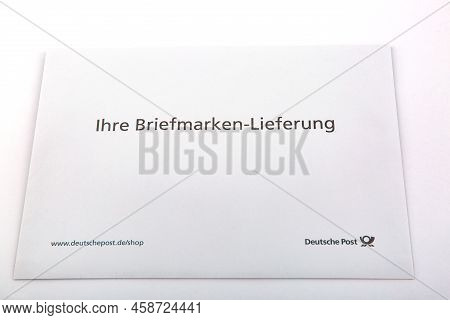 Huettenberg, Germany 2022-03-15 - Deutsche Post German Post (deutsche Post Dhl) On White Envelope. D
