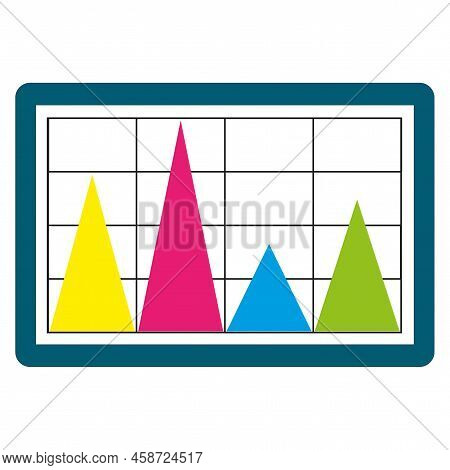 Abstract Color Pyramids Graphic. Data Information Infographic. Vector Illustration. Stock Image.