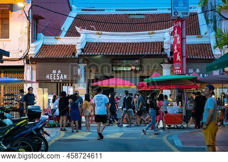 Melaka, Malaysia - June 11, 2022: Jonker Walk Night Market In Melaka. Melaka City Is A Designated Un