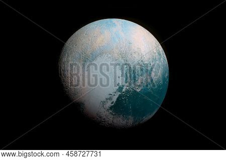 Planet Pluto In Blue Light. Elements Of This Image Were Furnished By Nasa.