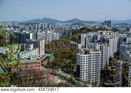 Panoramic Cityscape Of Seoul, Capital Of South Korea