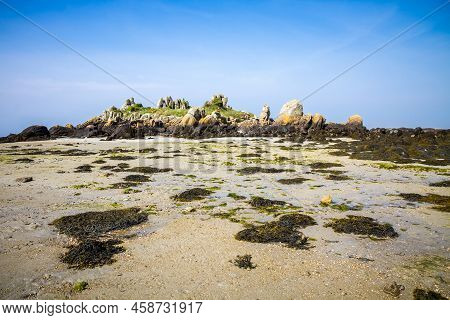 Chausey Island Coast, Beach And Cliffs Landscape In Brittany, France