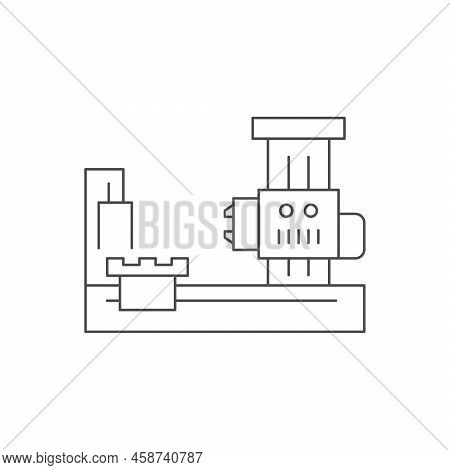 Boring Machine Line Outline Icon Isolated On White