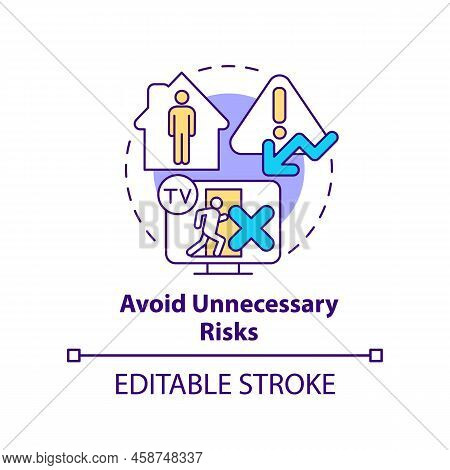Avoid Unnecessary Risks Concept Icon. Emergency Preparedness Tip Abstract Idea Thin Line Illustratio