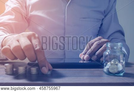 Online Banking Savings Concept, Online Investment Savings, Online Stock Investors, Internet Financia