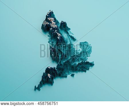 Topographic England Map Hypsometric Elevation Tint Spectral Shaded Relief Map 3d Illustration