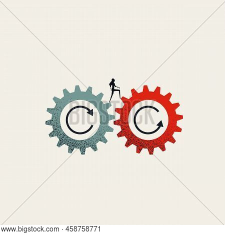 Business Vector Concept, Reinventing Yourself. Symbol Of Opportunity, Improvement, Motivation. Minim