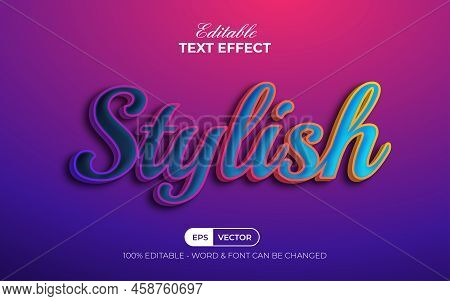 Colorful Text Effect Stylish Style. Editable Text Effect.